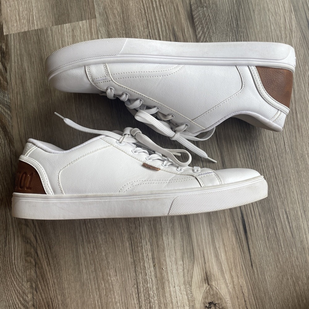 Levis 501 Mens White Low Top Sneakers Brown Accents Size 13 51949571X